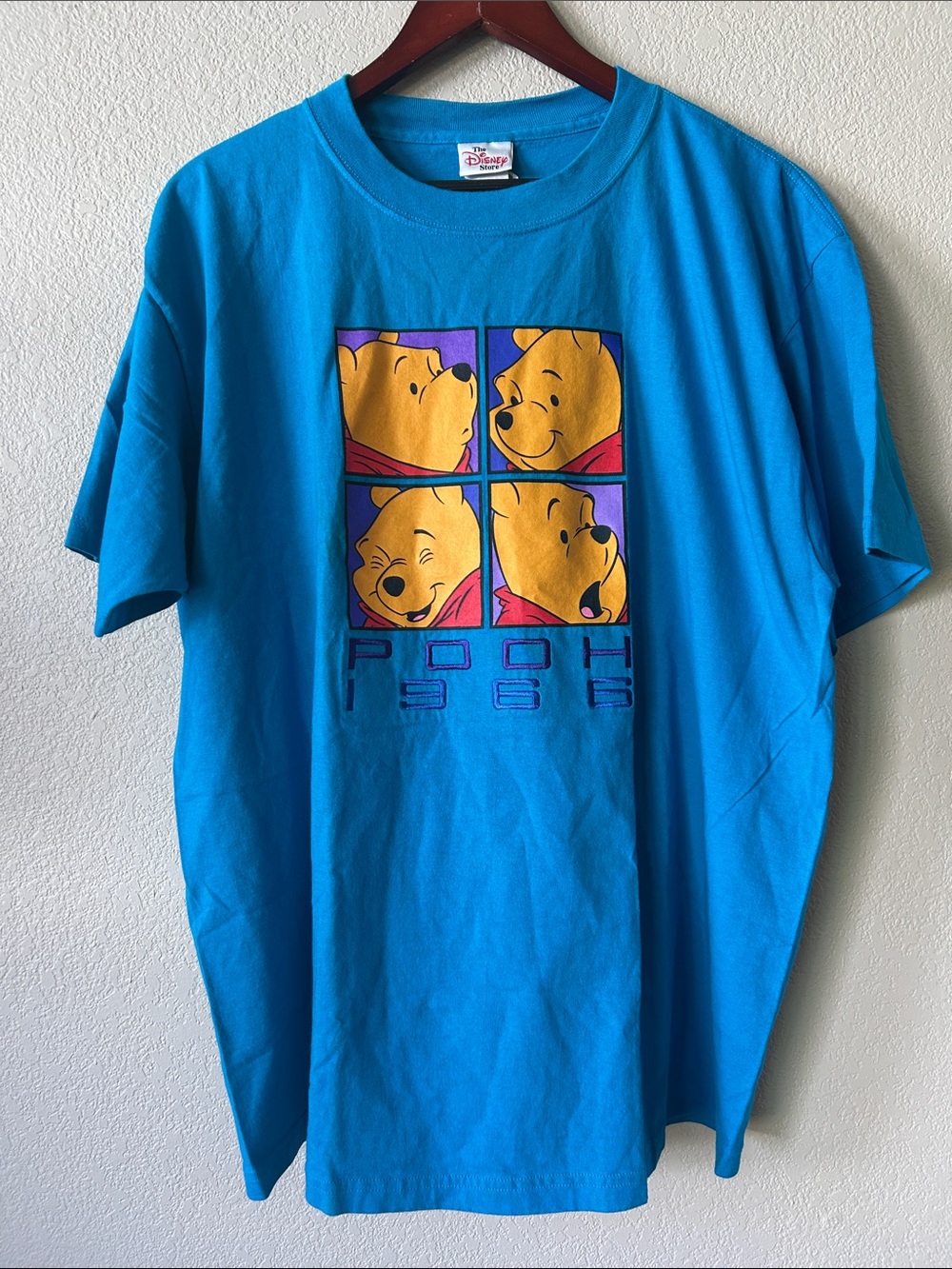 Disney Bright Blue Winnie the Pooh “Pooh 1966” Tee, Sz XL